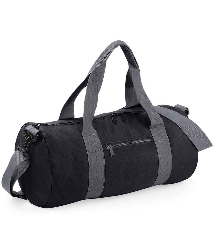 BagBase Original Barrel Bag in Black/Grey