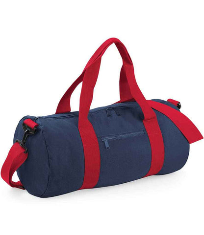 BagBase Original Barrel Bag in French Navy/Classic Red