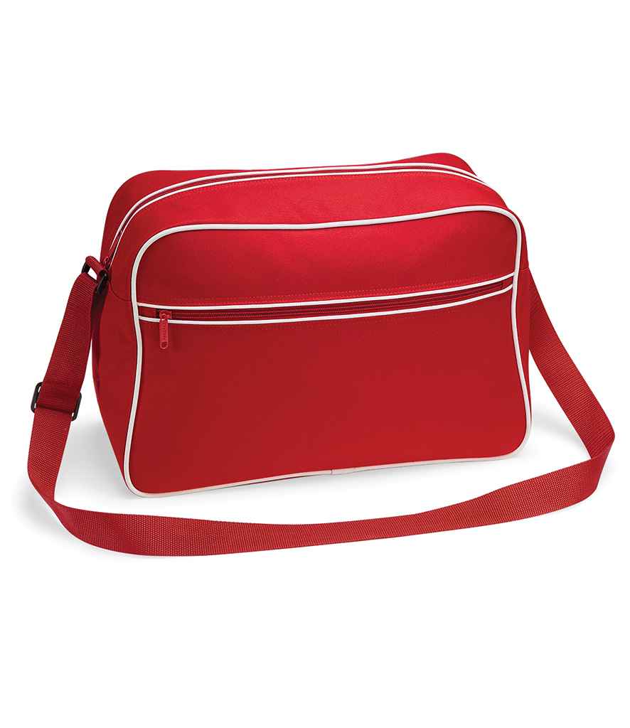 BagBase Retro Shoulder Bag in Classic Red/White