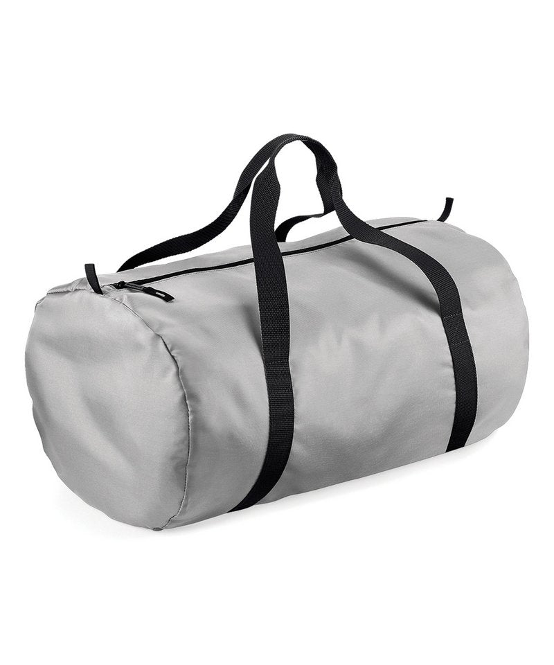 BagBase Packaway barrel bag Silver/Black