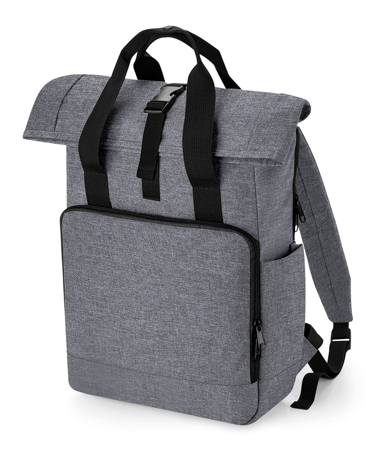 BagBase Recycled twin handle roll-top laptop backpack Grey Marl