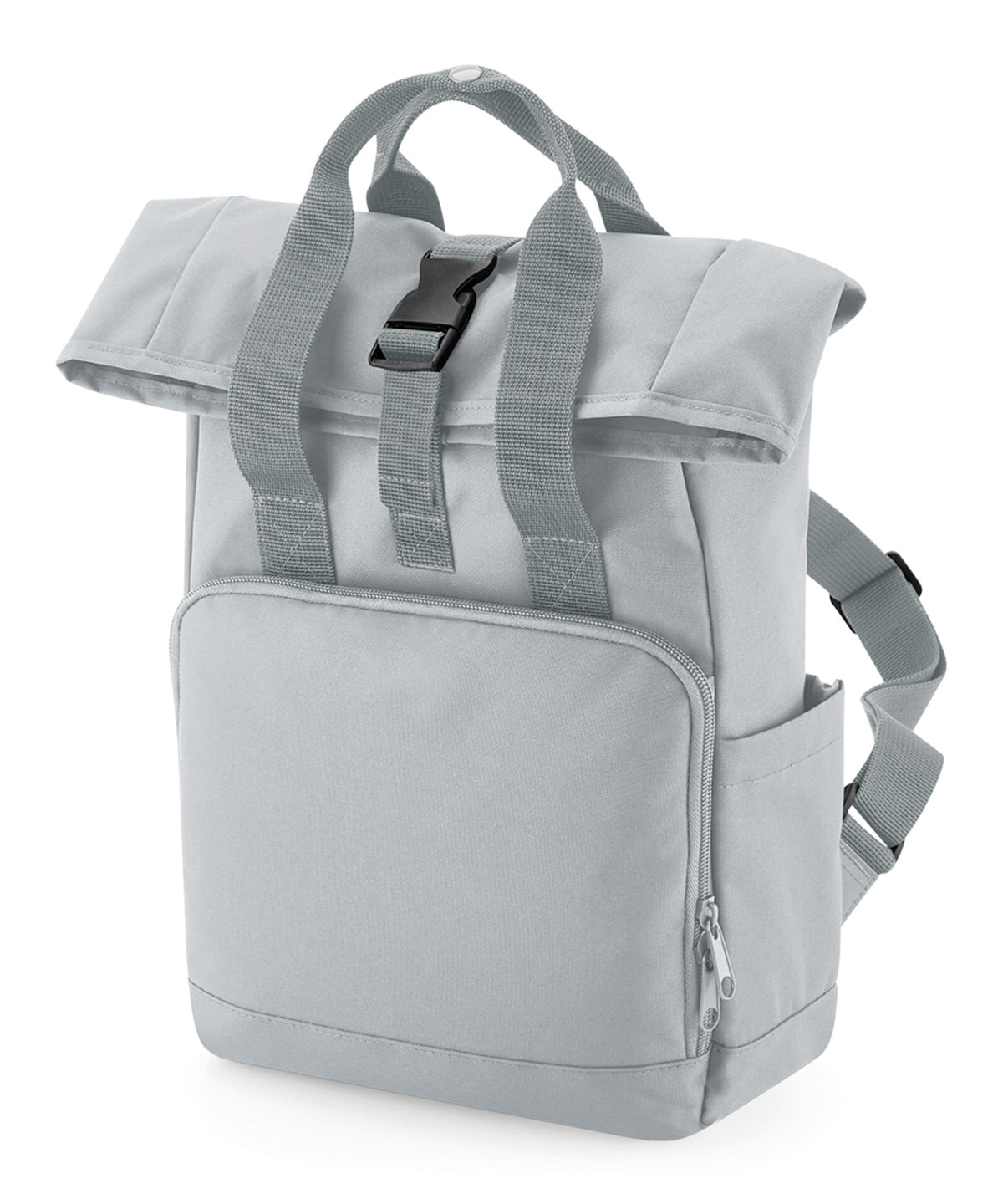 BagBase Recycled mini twin handle roll-top backpack Light Grey