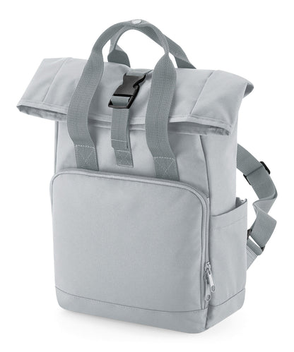 BagBase Recycled mini twin handle roll-top backpack Light Grey