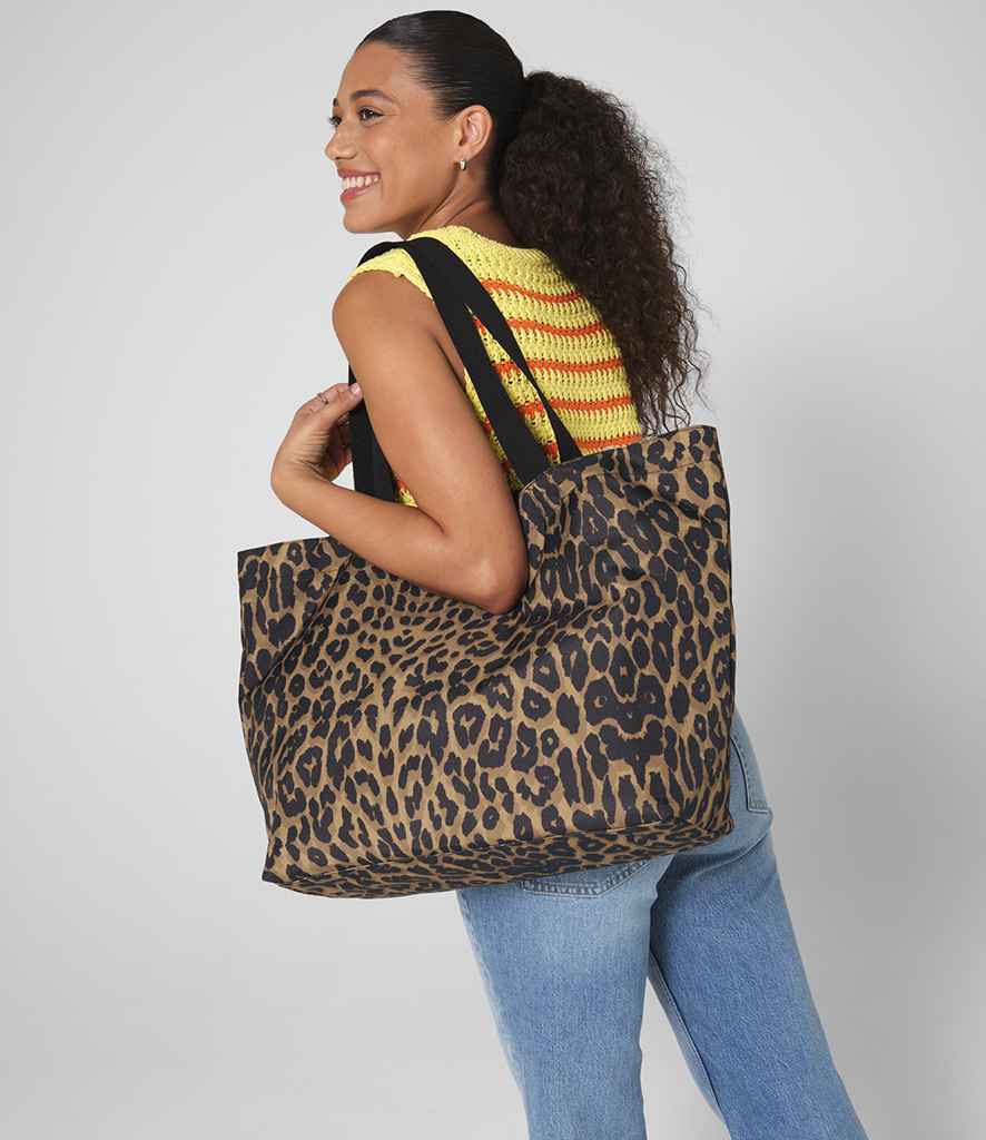 BagBase BagBase Leopard Print Carryall Tote Bag