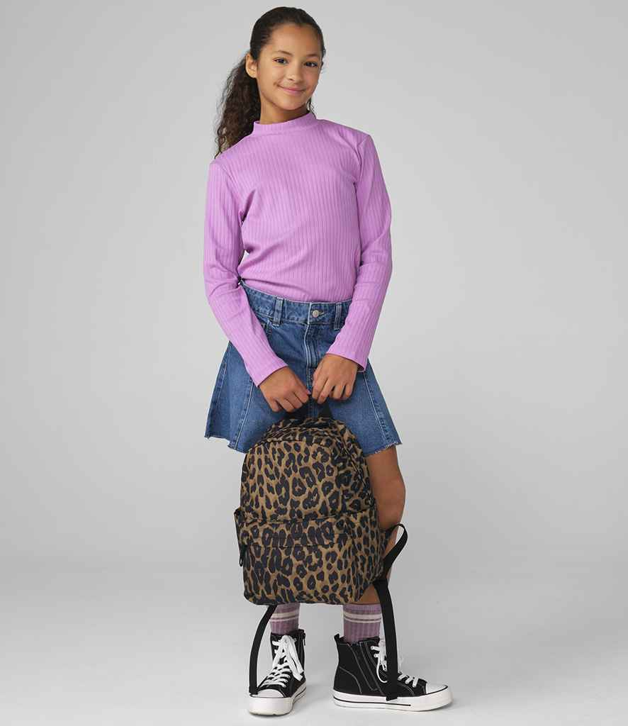 BagBase Leopard Print Mini Backpack - model image