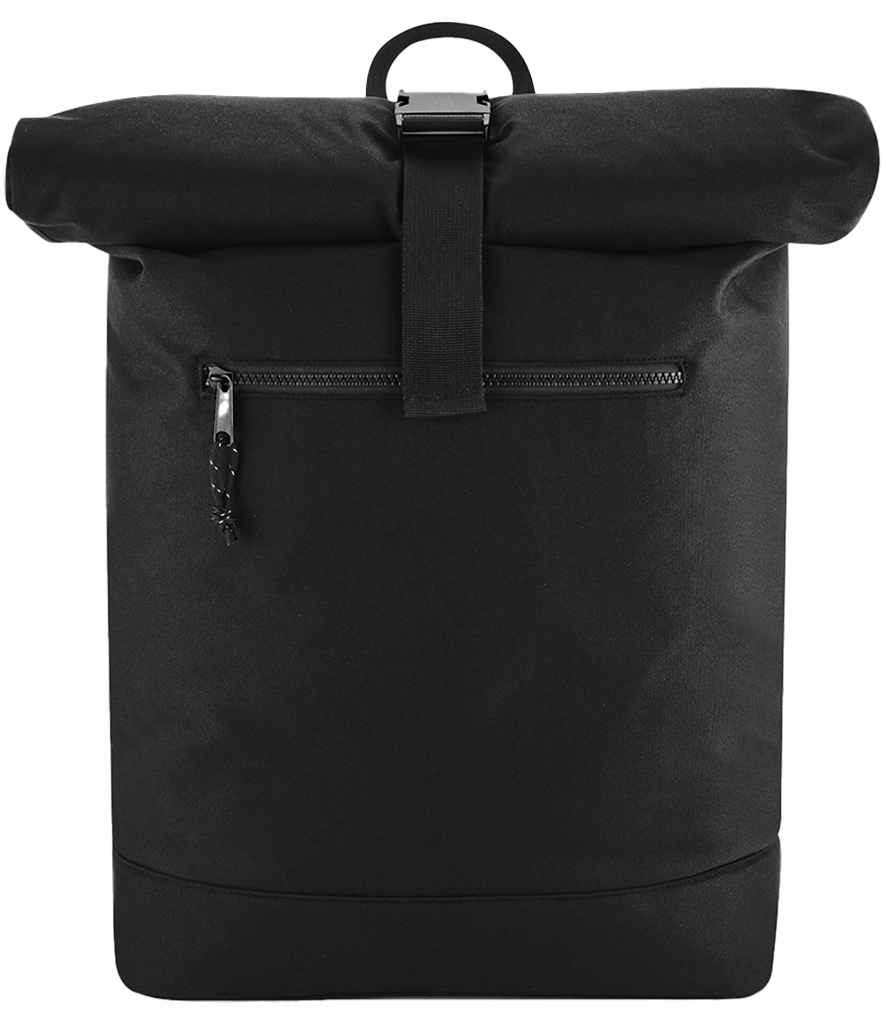 BagBase Recycled Roll-Top Backpack in Black