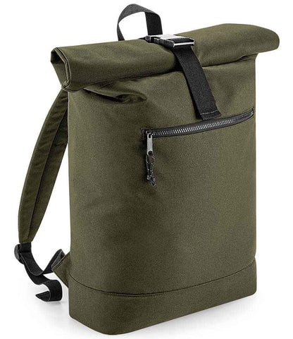 BagBase BagBase Recycled Roll-Top Backpack Military Green