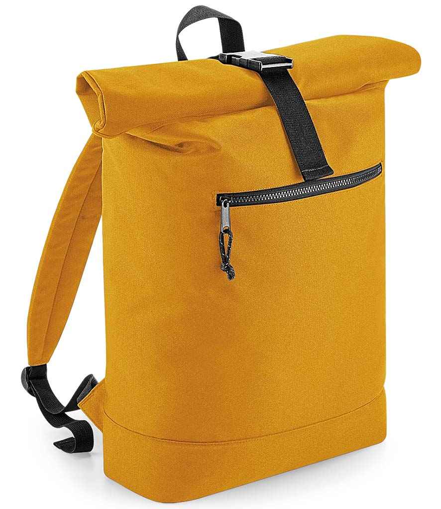 BagBase BagBase Recycled Roll-Top Backpack Mustard