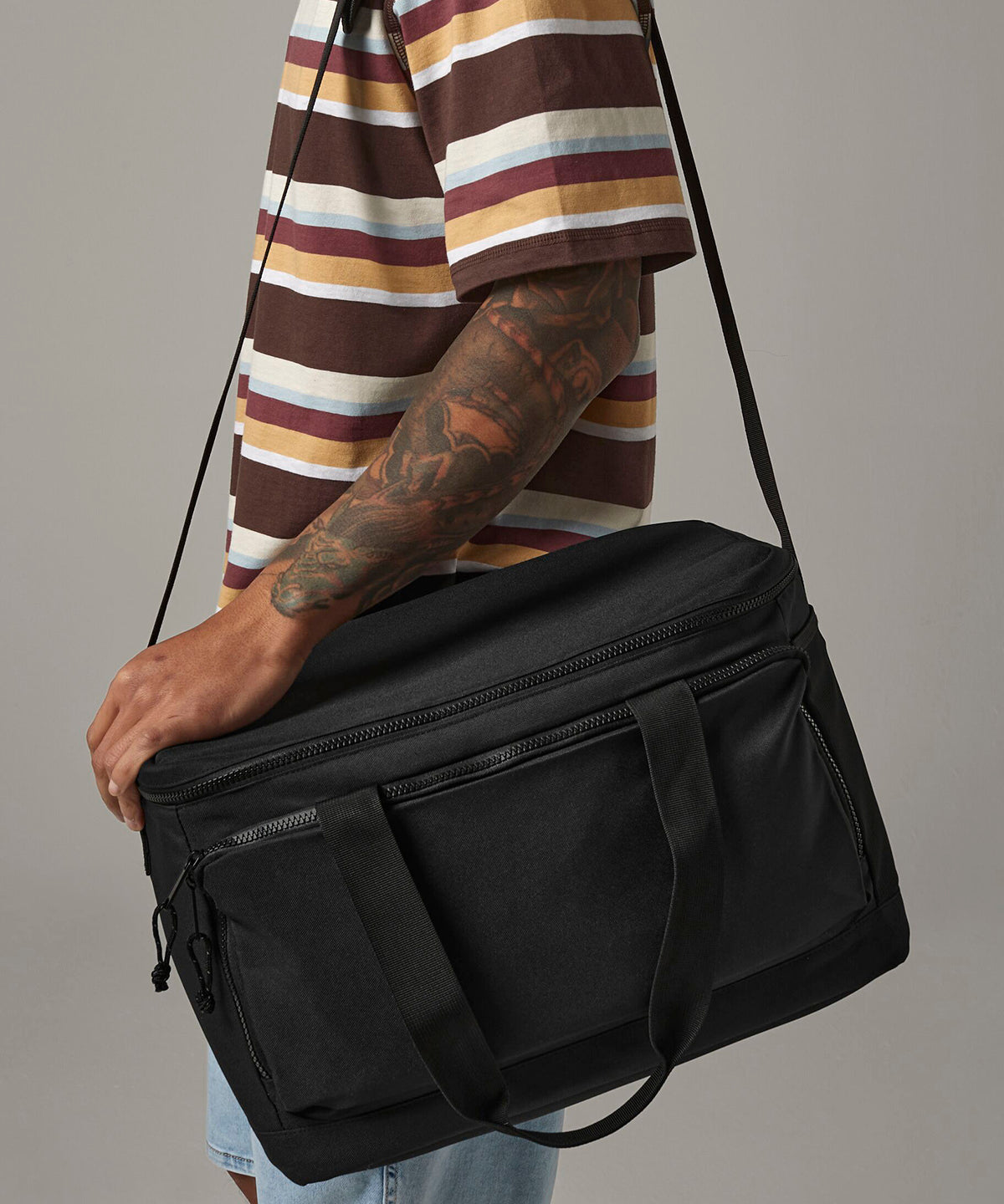 BagBase Recycled large cooler shoulder bag Black