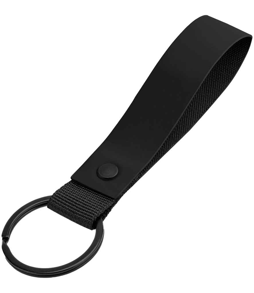 BagBase Matte PU Key Ring in Black