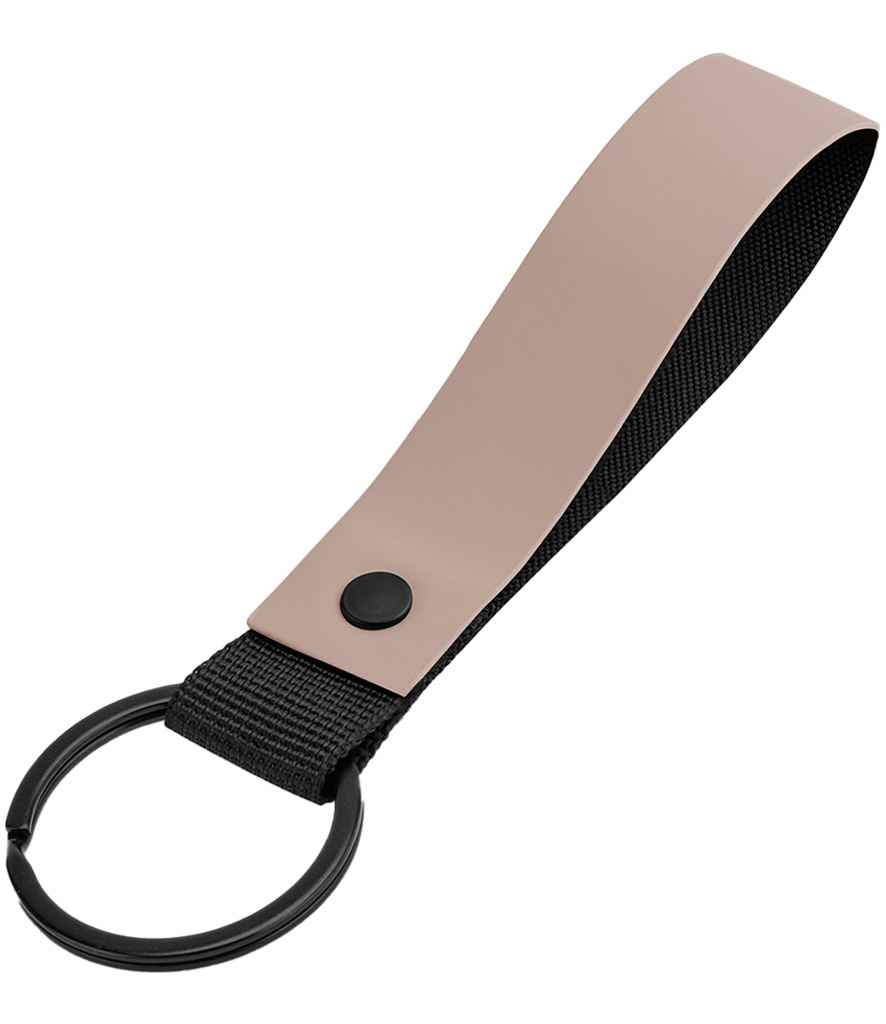 BagBase Matte PU Key Ring in Nude Pink