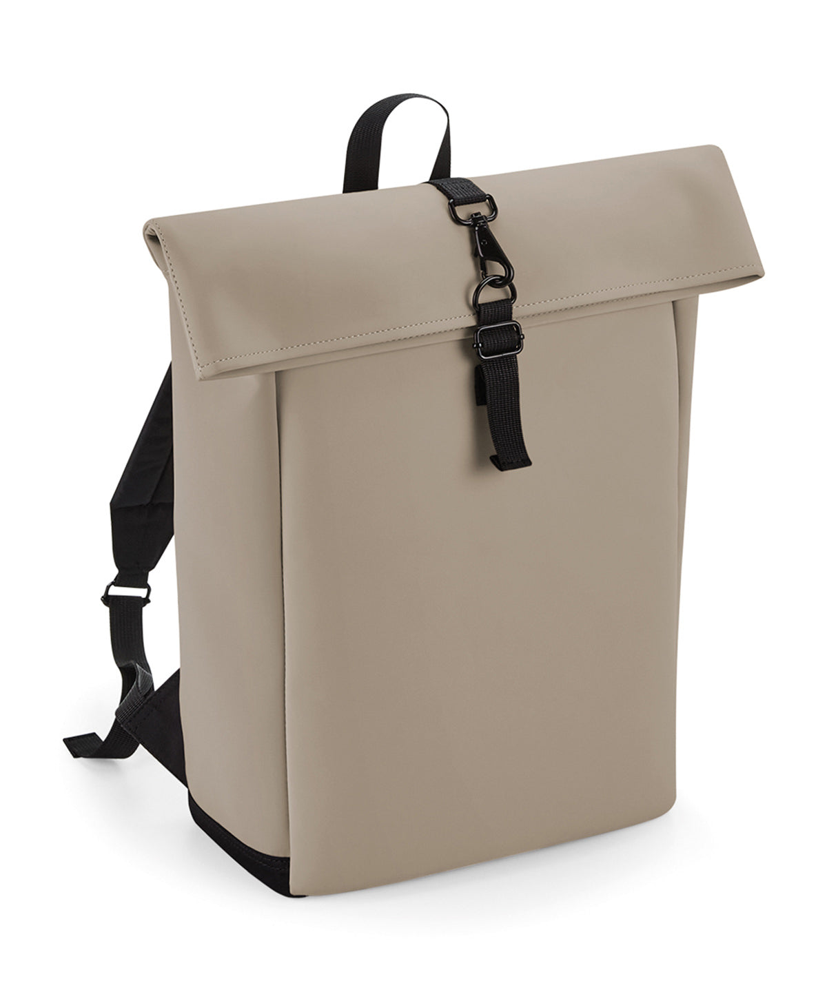 BagBase Matte PU rolltop backpack Clay