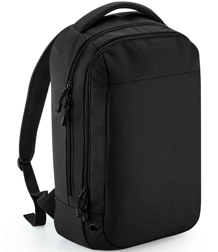 BagBase Athleisure Sports Backpack in Black/Black