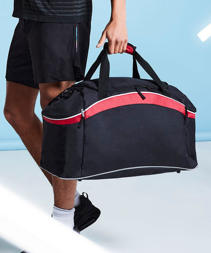 BagBase Teamwear holdall Black/Classic Red/White
