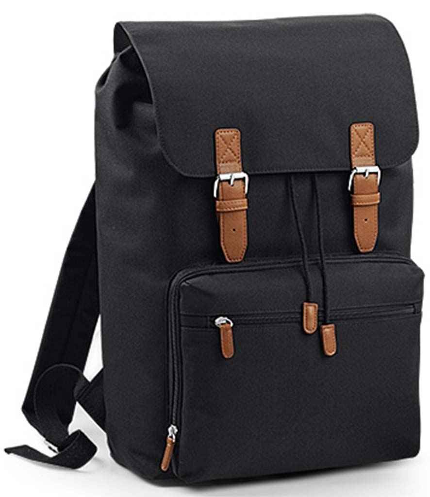 BagBase Vintage Laptop Backpack in Black/Brown
