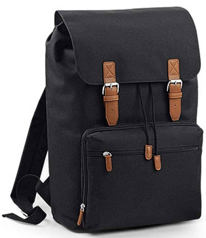 BagBase Vintage Laptop Backpack in Black/Brown
