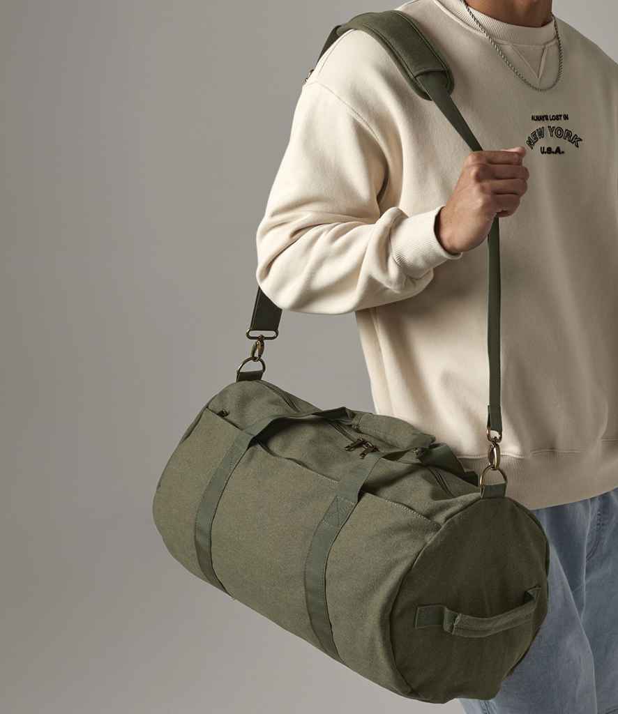BagBase BagBase Vintage Canvas Barrel Bag
