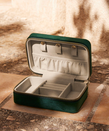 BagBase Velvet travel jewellery box Dark Emerald