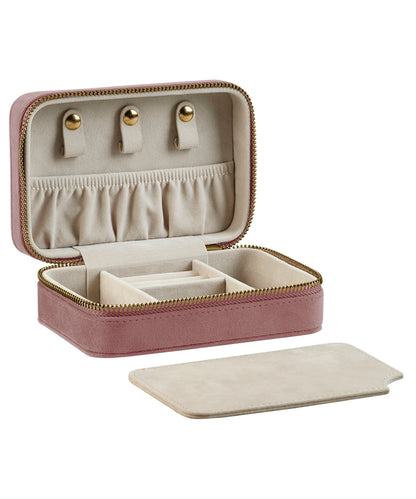 BagBase Velvet travel jewellery box Rose Quartz