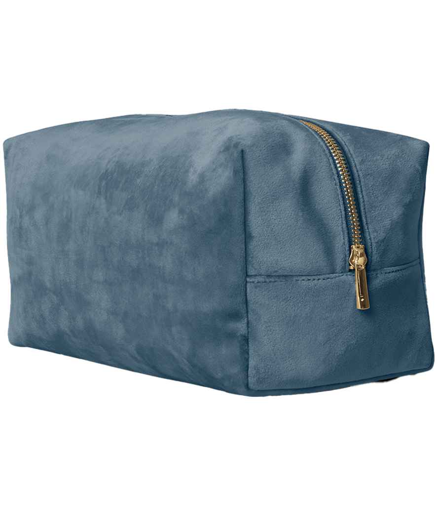 BagBase Velvet Toiletry/Accessory Case in Blue Topaz