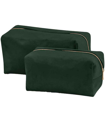 BagBase BagBase Velvet Toiletry/Accessory Case Dark Emerald