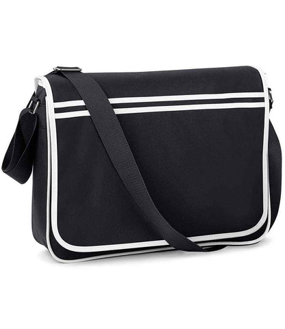 BagBase Retro Messenger Bag in Black/White