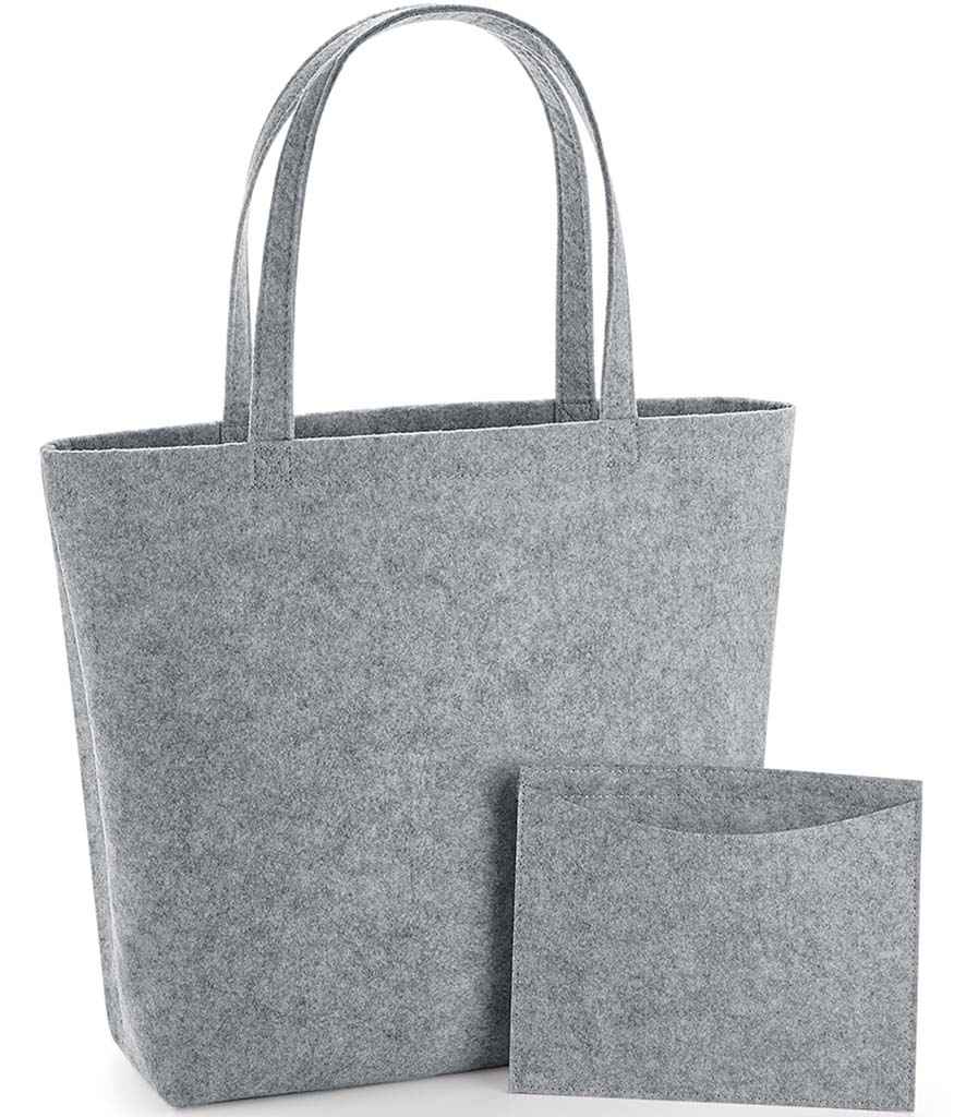 BagBase BagBase Felt Shopper Grey Melange