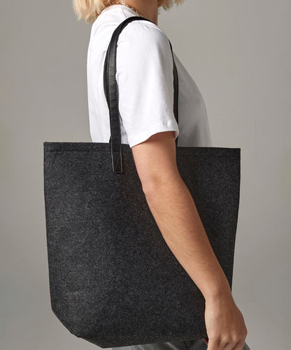 BagBase Premium felt tote Charcoal Melange/Black