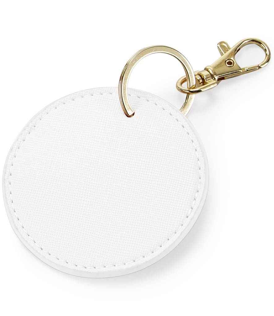 BagBase Boutique Circular Key Clip in Soft White