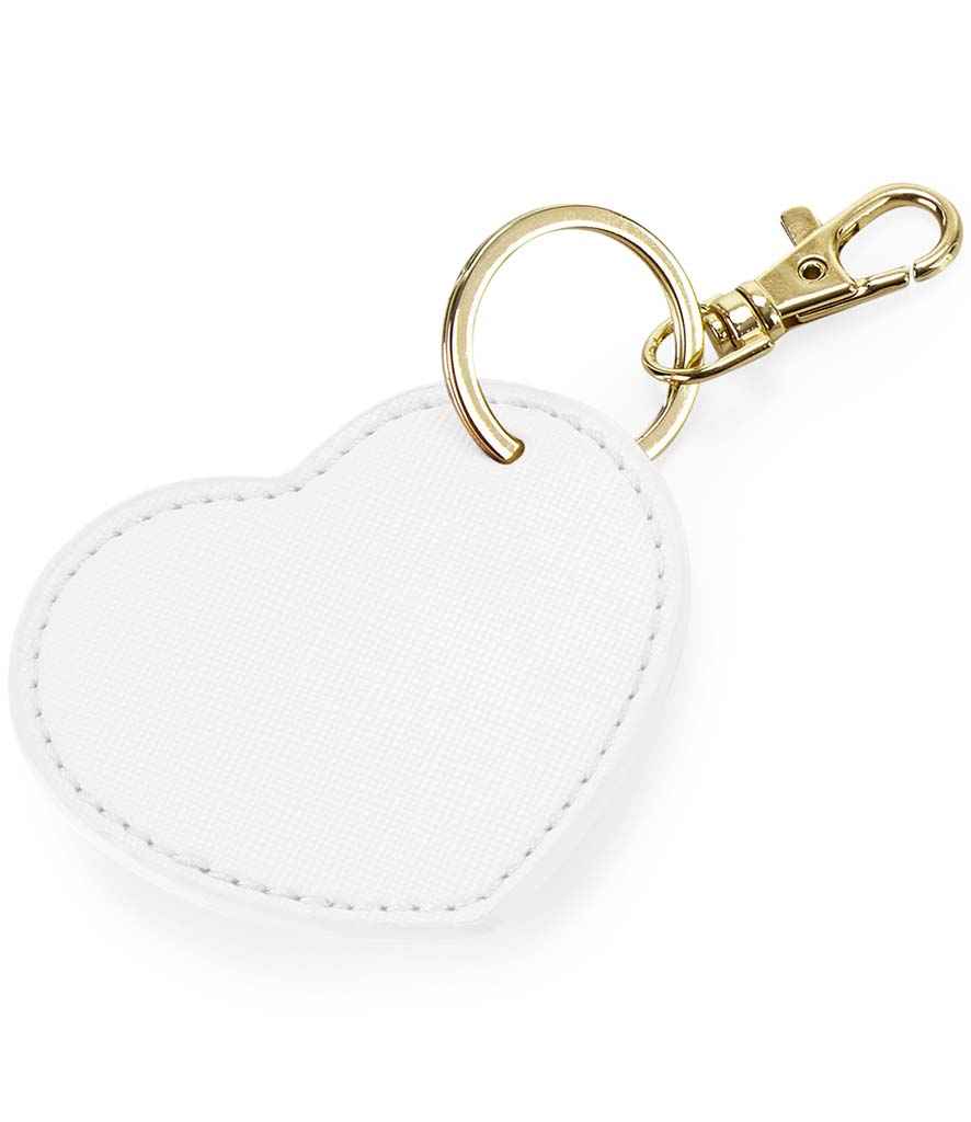 BagBase Boutique Heart Key Clip in Soft White