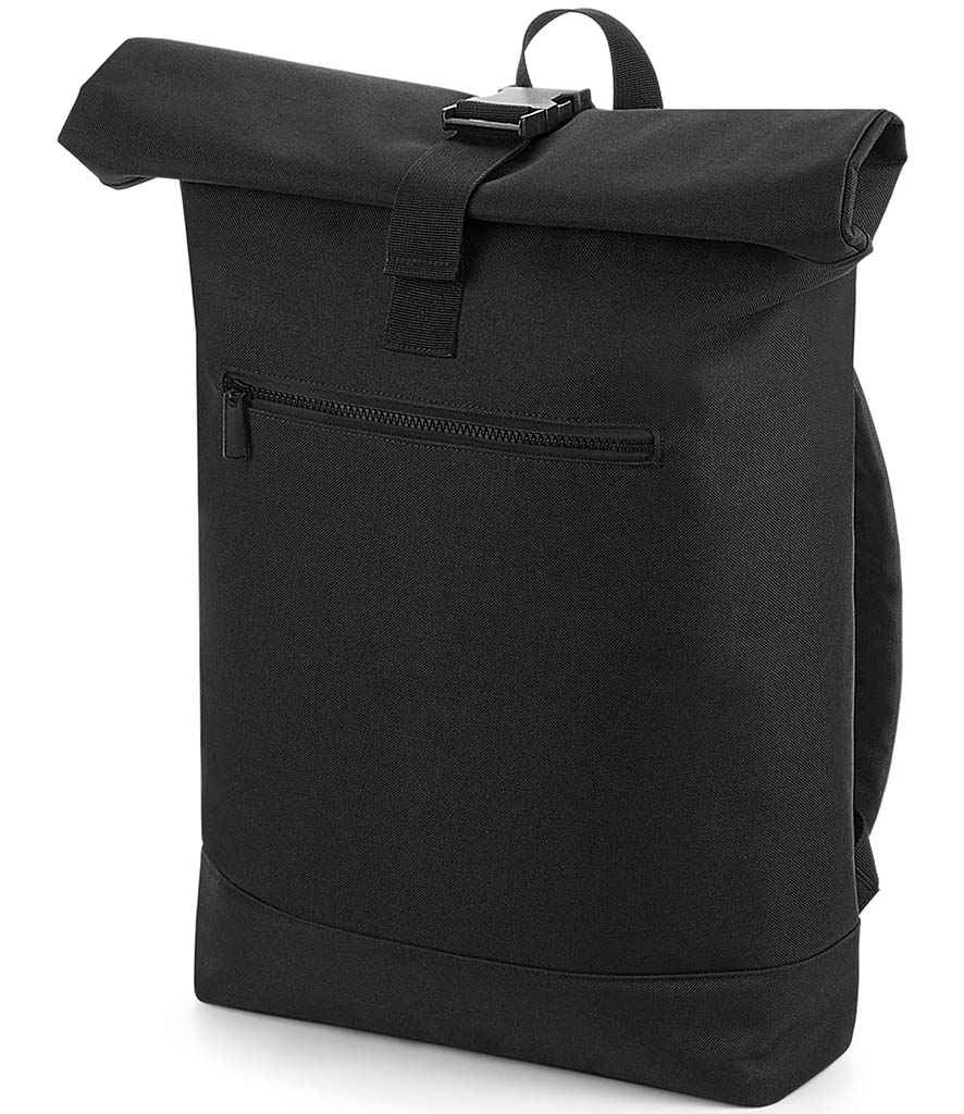 BagBase Roll-Top Backpack in Black