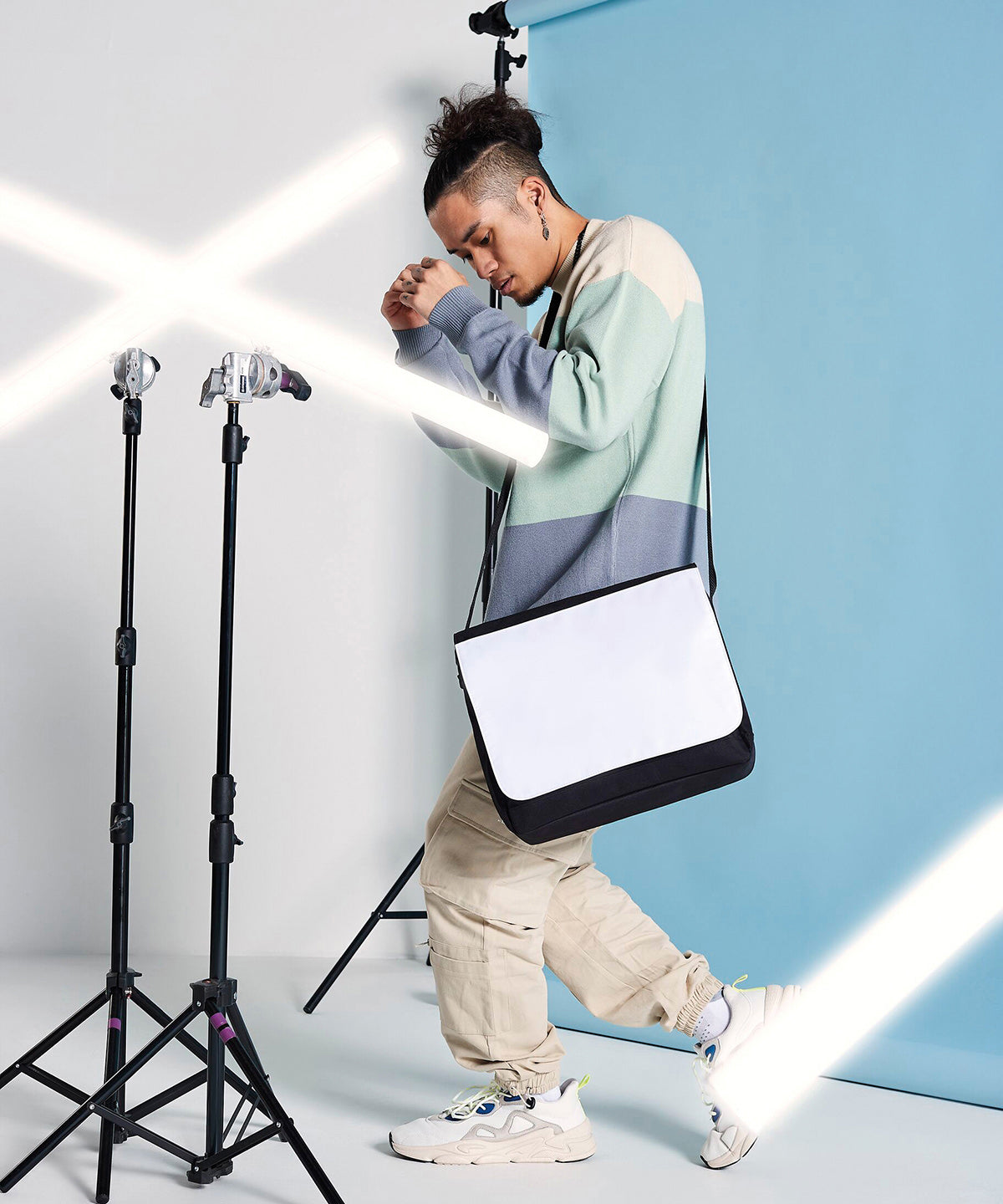 BagBase Sublimation messenger bag Black