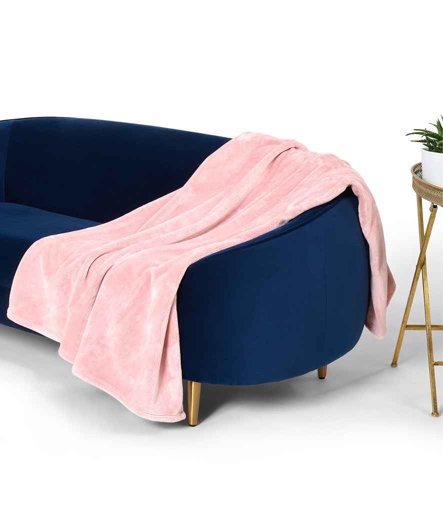 Brand Lab Large Plush Fleece Blanket in Blush Pink