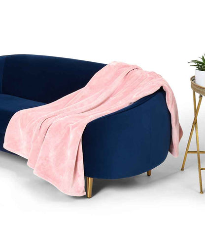 Brand Lab Large Plush Fleece Blanket in Blush Pink
