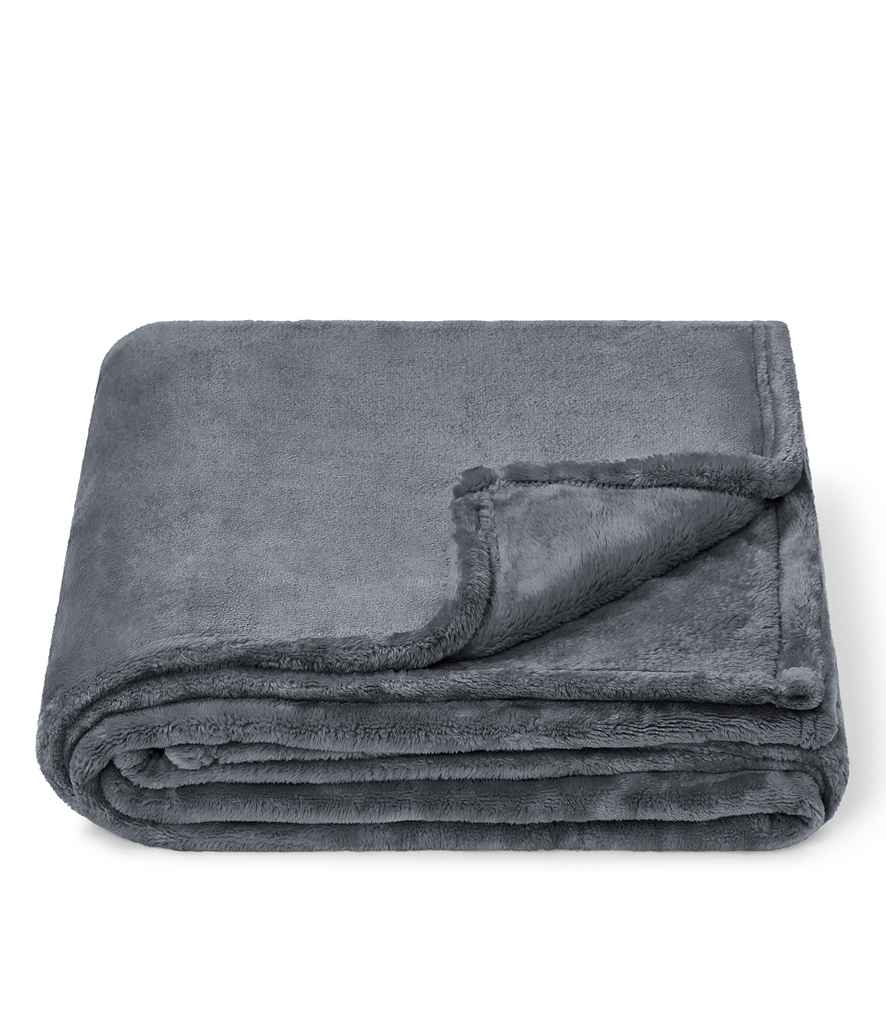Brand Lab Large Plush Fleece Blanket in Charcoal