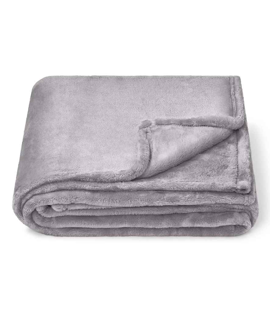 Brand Lab Large Plush Fleece Blanket in Silver Grey