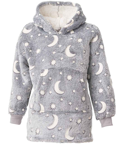 Brand Lab Kids Oversized Hooded Blanket in Grey Glow In The Dark