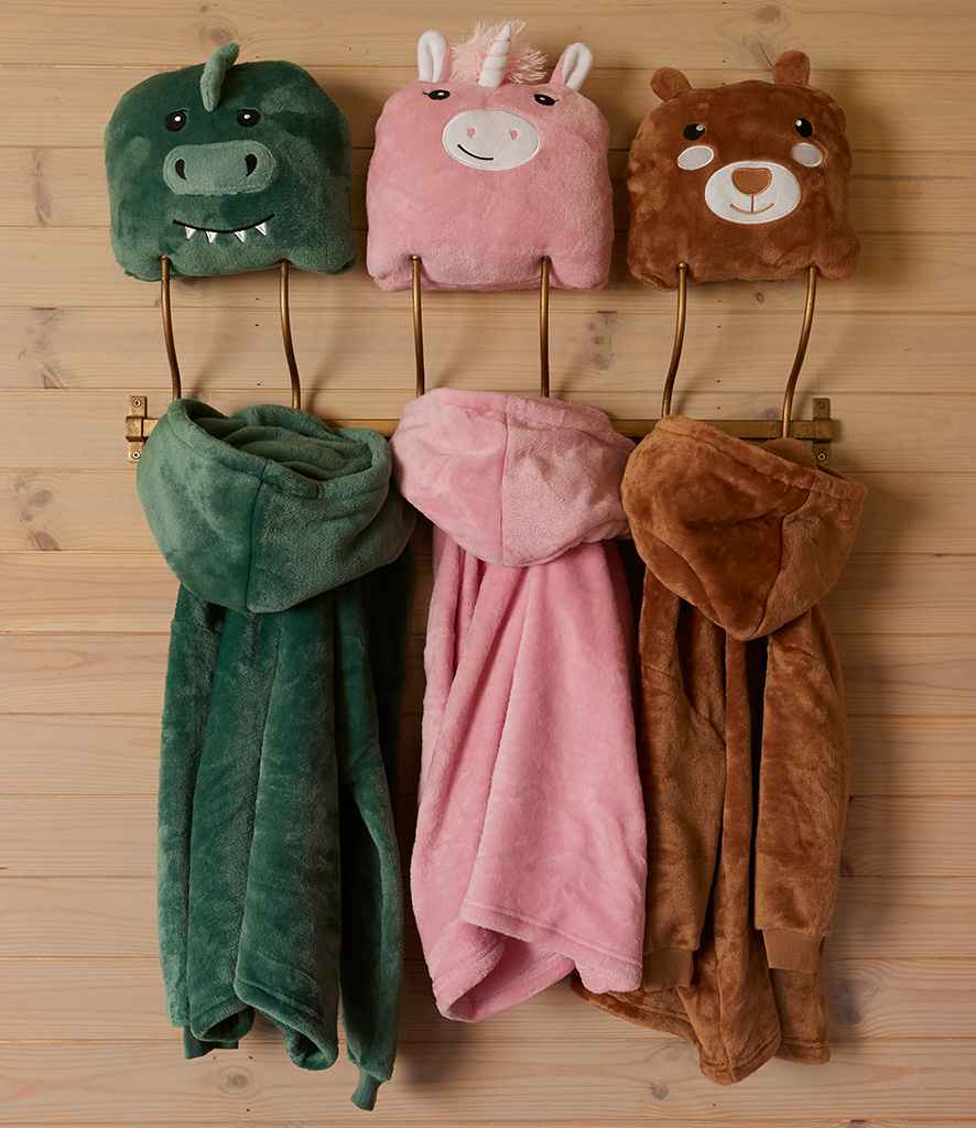 Brand Lab Kids Character Cushion Hooded Blanket in Brown Teddy