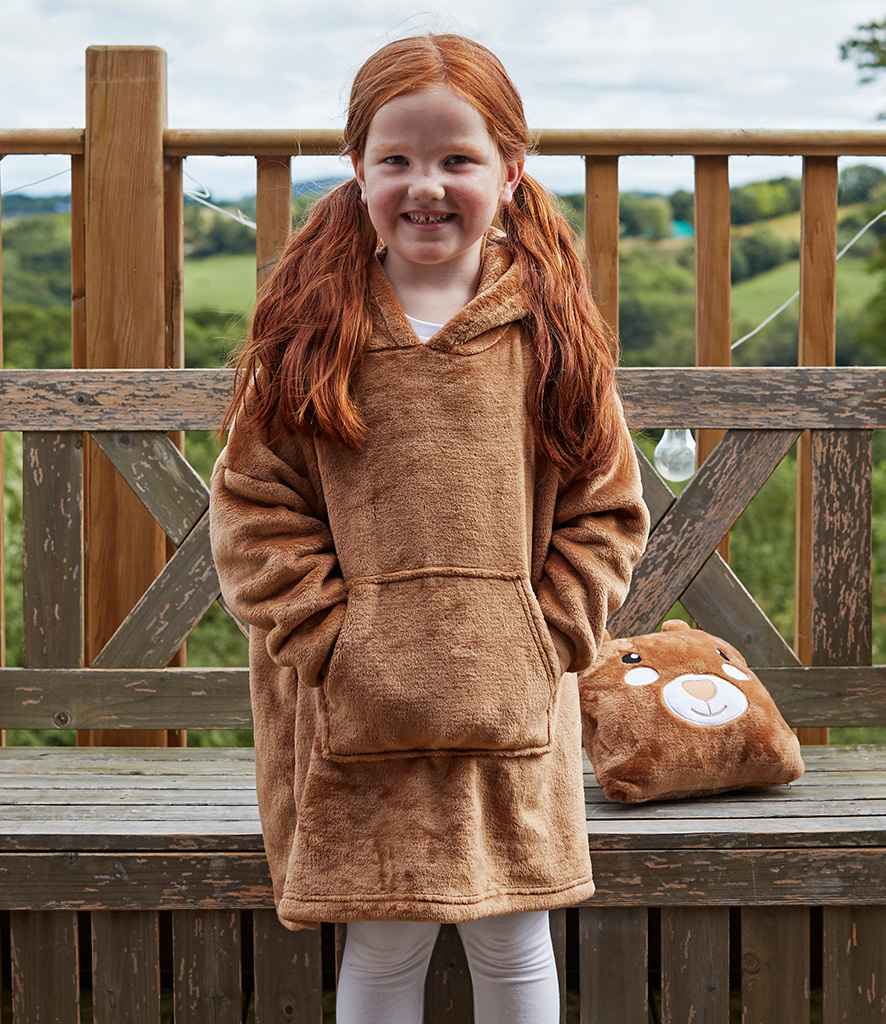 Brand Lab Kids Character Cushion Hooded Blanket - model image