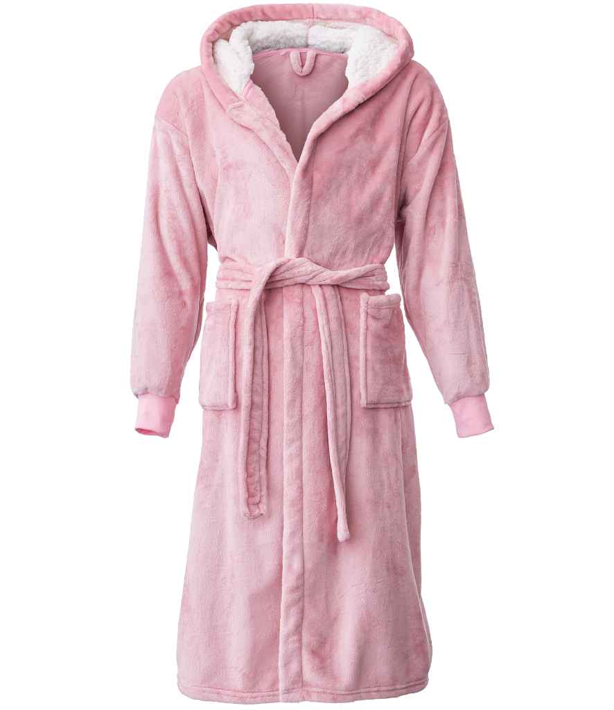 Brand Lab Unisex Hooded Cuffed Robe in Blush Pink
