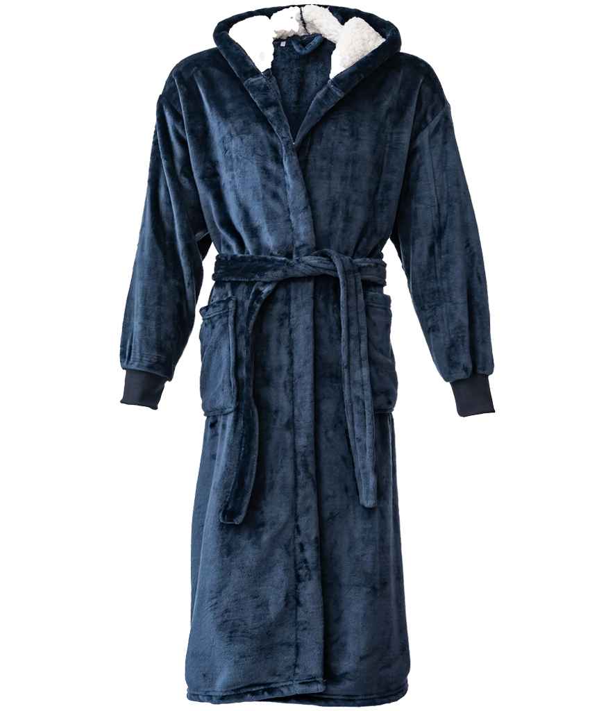 Brand Lab Unisex Hooded Cuffed Robe in Navy