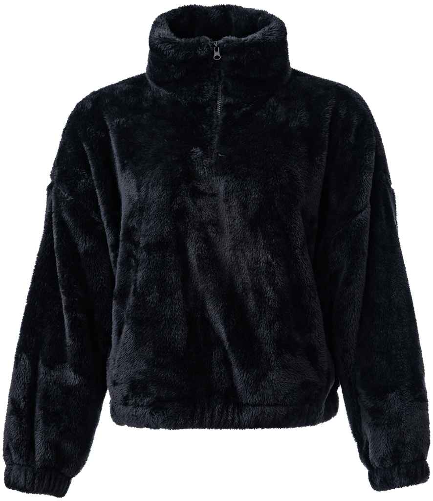 Brand Lab Ladies Fluffy 1/4 Zip Fleece in Black