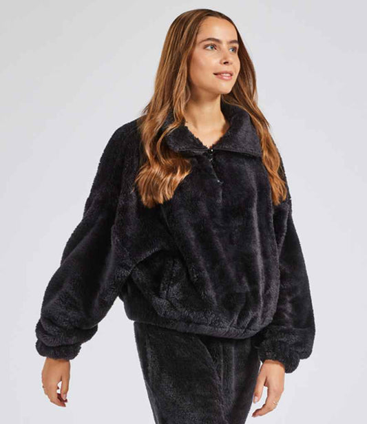 Brand Lab Ladies Fluffy 1/4 Zip Fleece - Black