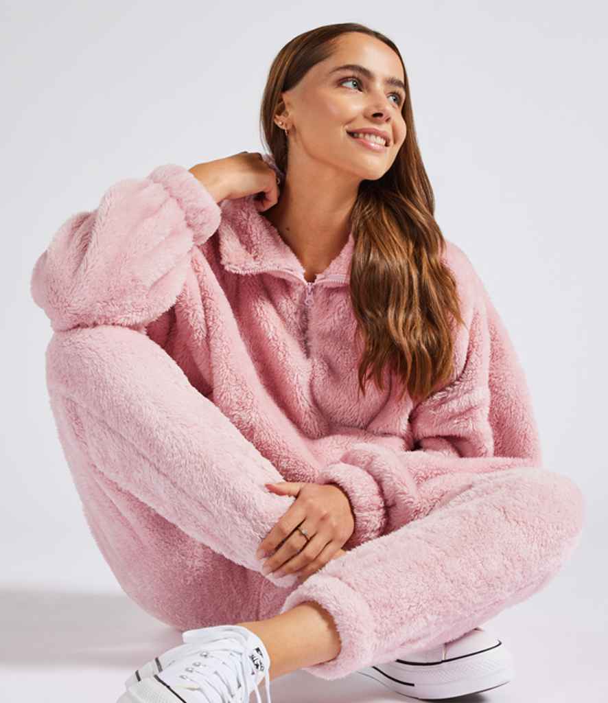 Brand Lab Ladies Fluffy 1/4 Zip Fleece - model image
