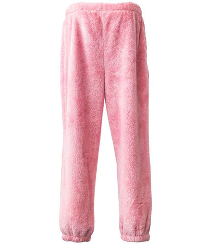 Brand Lab Unisex Fluffy Fleece Joggers in Blush Pink