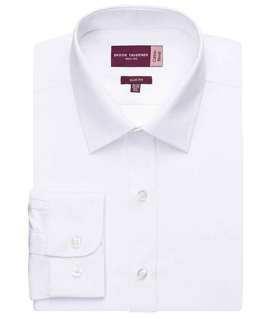 Brook Taverner Pisa Long Sleeve Slim Fit Shirt in White
