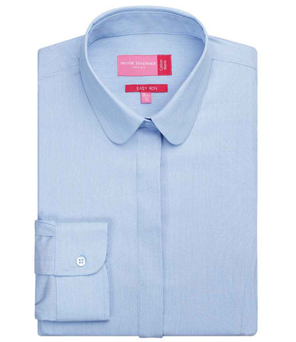 Brook Taverner Ladies Trevi Long Sleeve Poplin Shirt in Sky Blue