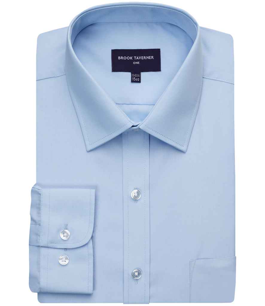 Brook Taverner Juno Long Sleeve Poplin Shirt in Sky Blue
