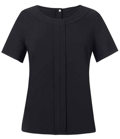 Brook Taverner Ladies Verona Short Sleeve Shirt in Black