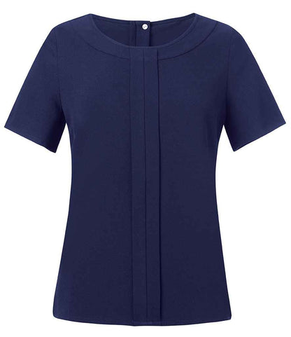 Brook Taverner Ladies Verona Short Sleeve Shirt in Navy